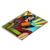 Pop Art Comic Frauen lesen mit Katze Notizblock (Linke Seite)