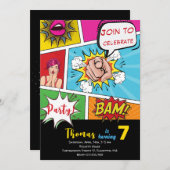 Pop Art Comic Geburtstag Einladung (Vorne/Hinten)