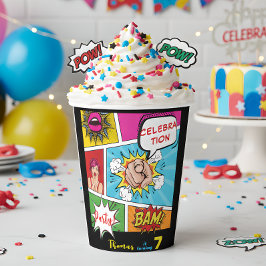 Pop Art Comic Geburtstag Pappbecher