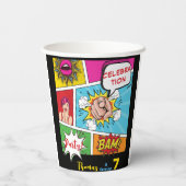 Pop Art Comic Geburtstag Pappbecher (Rückseite)