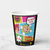 Pop Art Comic Geburtstag Pappbecher (Vorderseite)