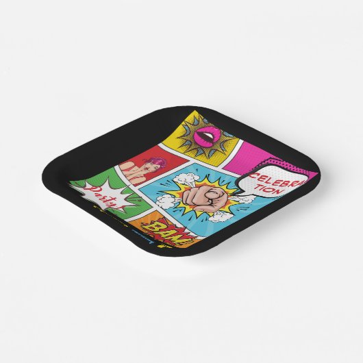 Pop Art Comic Geburtstag Pappteller (Gewinkelt)