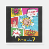 Pop Art Comic Geburtstag Serviette (Vorderseite)