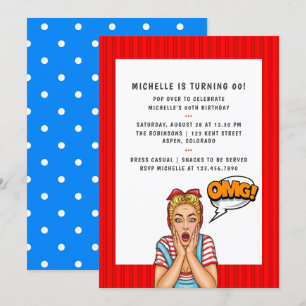 Pop-Art-Comic-Geburtstagsfeier-Einladung Einladung