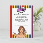Pop Art Comic Geburtstagsparty Einladung (Stehend Vorderseite)