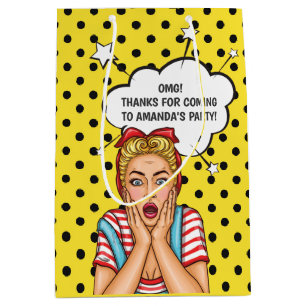 Pop Art Comic Geburtstagsparty Mittlere Geschenktüte