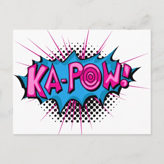 Pop Art Comic Ka-Pow! Postkarte (Vorderseite)