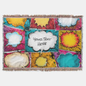 Pop Art Comic Panel Throw Blanket Decke (Vorderseite)