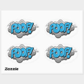 Pop Art Comic Poof! Ovaler Aufkleber (Blatt)