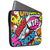 Pop Art Comic: Retro Nahtloses Muster Laptopschutzhülle (Vorne Rechts)