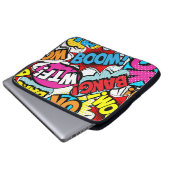 Pop Art Comic: Retro Nahtloses Muster Laptopschutzhülle (Vorne Knopf)