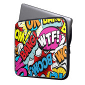 Pop Art Comic: Retro Nahtloses Muster Laptopschutzhülle (Vorderseite Links)