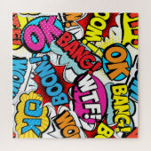 Pop Art Comic: Retro Nahtloses Muster Puzzle (Horizontal)