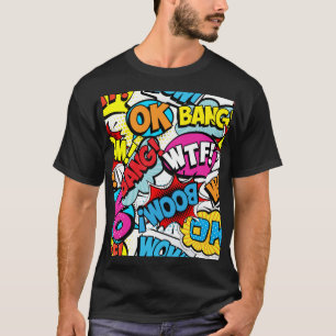 Pop Art Comic: Retro Nahtloses Muster T-Shirt