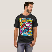 Pop Art Comic: Retro Nahtloses Muster T-Shirt (Vorne ganz)