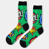 Pop Art Comic sprechen Blasen Socken (Linkes Detail)