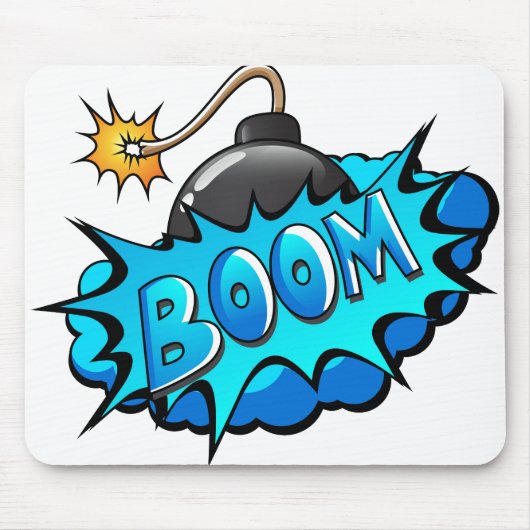 Pop-Art-Comic-Stil-Bombe Boom! Mousepad (Vorne)
