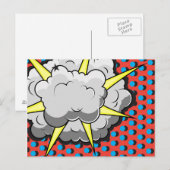 Pop-Art-Comic-Stil-Explosion Postkarte (Vorne/Hinten)