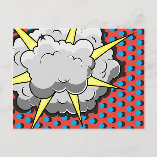 Pop-Art-Comic-Stil-Explosion Postkarte (Vorderseite)