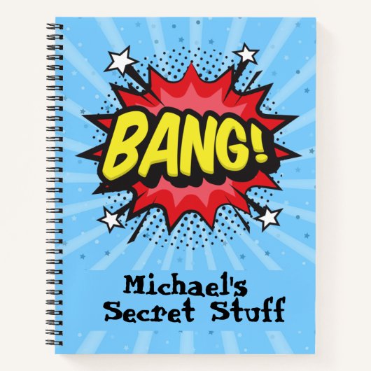 Pop Art Comic Stil personalisiert Notebook Notizblock (Vorderseite)