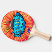 Pop Art Comic Style Bomb Boom! Personalisiert Tischtennis Schläger (Seitenansicht)