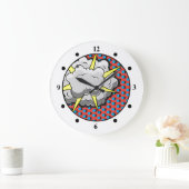Pop Art Comic Style Explosion Große Wanduhr (Zuhause)