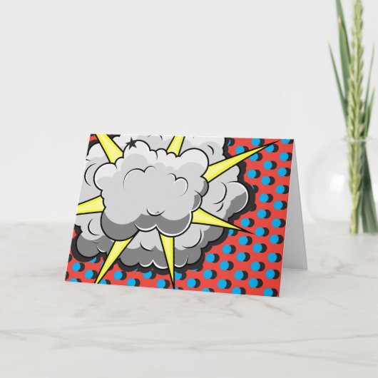 Pop Art Comic Style Explosion Karte (Vorderseite)