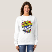 Pop-Art-Comic-Style Frohe Weihnachten Sweatshirt (Vorne ganz)
