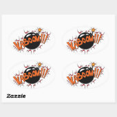 Pop Art Comic Style KaBoom! Ovaler Aufkleber (Blatt)