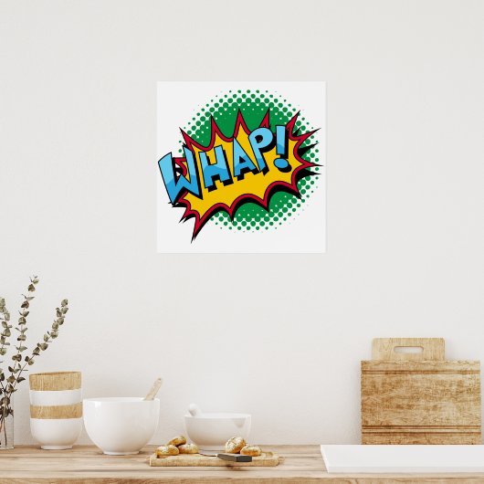 Pop Art Comic Style Whap! Poster (Küche)