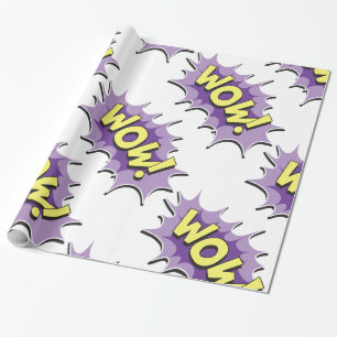 Pop-Art-Comic-Style Wow Geschenkpapier