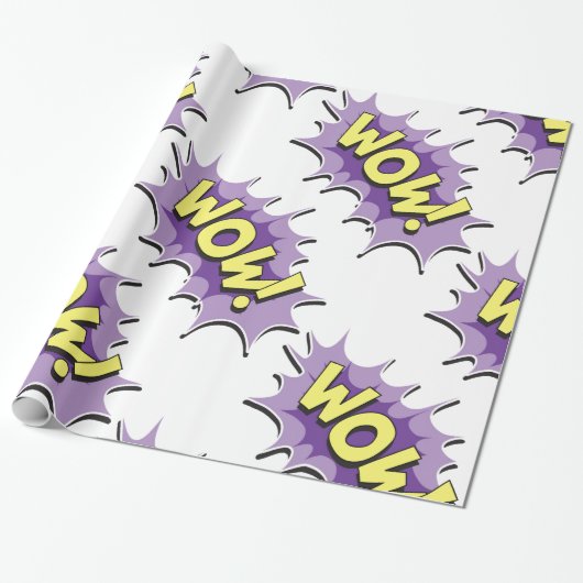 Pop-Art-Comic-Style Wow Geschenkpapier (Ungerollt)