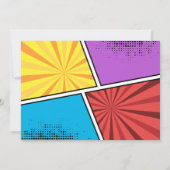 Pop Art Comic Superheldin Geburtstag Einladung (Rückseite)