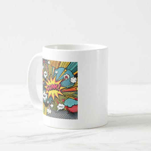 Pop Art Comic Tasse - Fun Retro Design (Vorderseite Links)