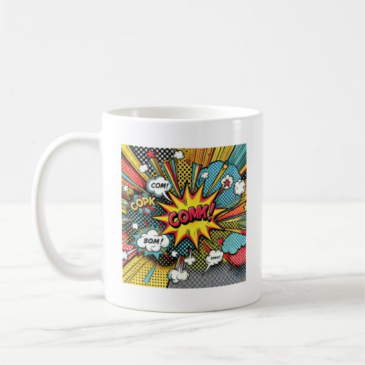 Pop Art Comic Tasse - Fun Retro Design (Links)