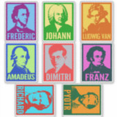 Pop Art Composer | Farbige Mod, kundenspezifischer Aufkleber (Vorderseite)