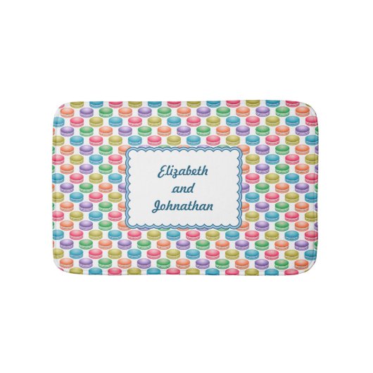 Pop Art Cookies Farbige Macarons Badematte (Vorderseite)
