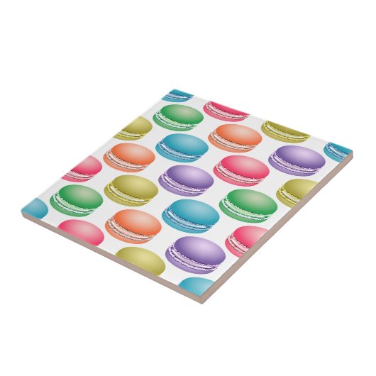 Pop Art Cookies Farbige Macarons Fliese (Seite)