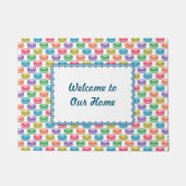 Pop Art Cookies Farbige Macarons Fußmatte (Vorderseite)