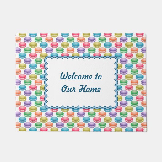 Pop Art Cookies Farbige Macarons Fußmatte (Vorderseite)