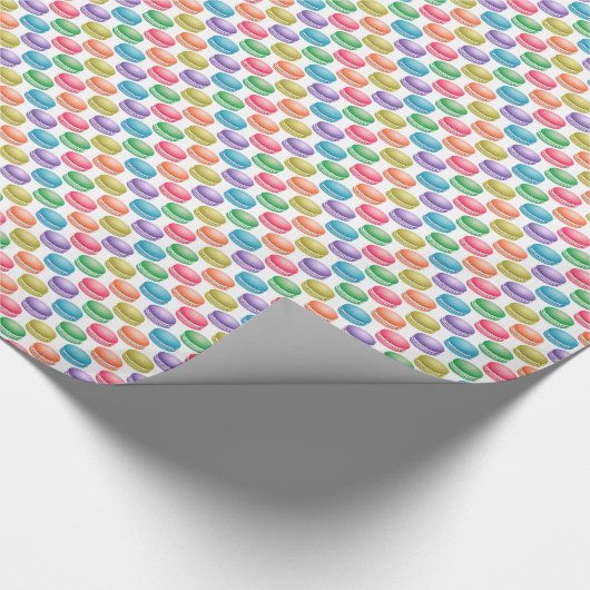 Pop Art Cookies Farbige Macarons Geschenkpapier (Ecke)