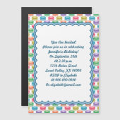 Pop Art Cookies Farbige Macarons Magneteinladung (Vorne/Hinten)