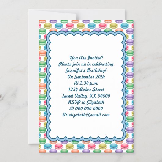 Pop Art Cookies Farbige Macarons Magneteinladung (Vorderseite)