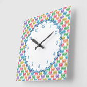 Pop Art Cookies Farbige Macarons Quadratische Wanduhr (Winkel)