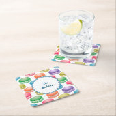 Pop Art Cookies Farbige Macarons Rechteckiger Pappuntersetzer (Vor Ort)