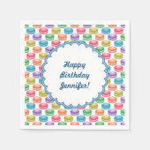 Pop Art Cookies Farbige Macarons Serviette (Vorderseite)