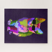 Pop Art cool Cat funky bunt herausfordernd Puzzle (Horizontal)