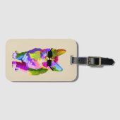 Pop Art cool Cat Kitty Art Gepäckanhänger (Vorderseite (Horizontal))