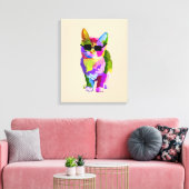 Pop Art cool Cat Kitty Art Leinwanddruck (Insitu (Wohnzimmer))