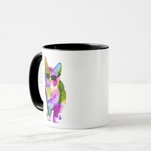 Pop Art cool Cat Kitty Art Tasse (Vorderseite Links)